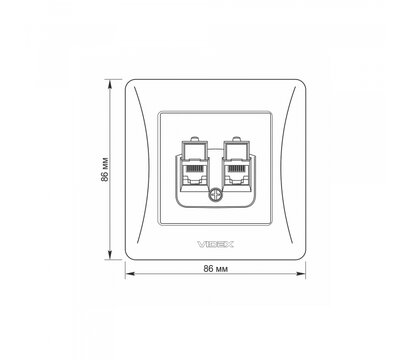 Зображення 5 Розетка Videx Binera CAT6+CAT6 White (VF-BNSK2PC6-W) без кришки
