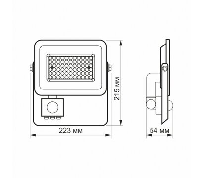 Зображення 7 LED прожектор Videx F2e 50W 5000K Sensor (VL-F2e505W-S) 5000 Lm