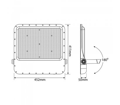 Изображение 7 LED прожектор Videx Premium F2 400W 5000K 220V (VL-F2-4005G) 60000 Lm
