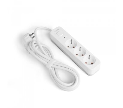 Изображение 2 Удлинитель Videx Oncord с/з 3р 3м Switch White (VF-PD33G-W) 3 місця розеток