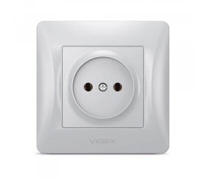 Зображення 2 Розетка Videx Binera Silver Silk (VF-BNSK1-SS) без заземлення