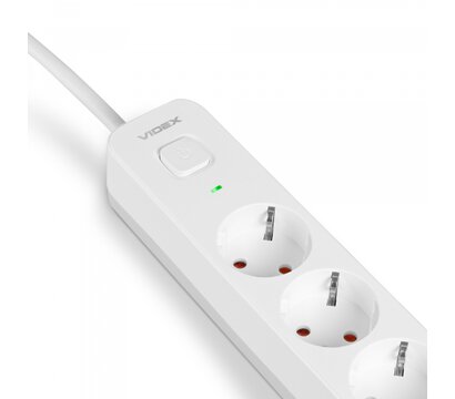 Изображение 3 Удлинитель Videx Oncord с/з 6п 3м Switch White (VF-PD63G-W)