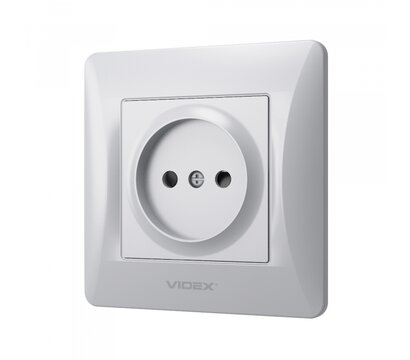 Зображення 3 Розетка Videx Binera Silver Silk (VF-BNSK1-SS) без заземлення