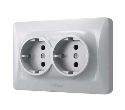 Зображення 3 Розетка Videx Binera Silver Silk (VF-BNSK2G-SS) прихованого типу