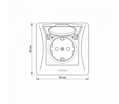 Зображення 5 Розетка Videx Binera Silver Silk (VF-BNSK1GС-SS) з кришкою