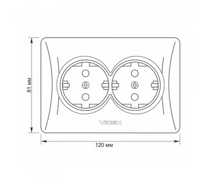 Зображення 5 Розетка Videx Binera Black Graphite (VF-BNSK2G-BG) прихованого типу