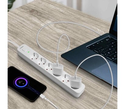 Изображение 10 Удлинитель Videx Oncord с/з 6п 3м Switch White (VF-PD63G-W)