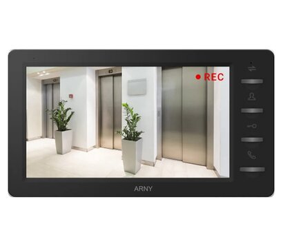 Зображення 2 Комплект відеодомофона Arny AVD-7008FHD Black/Brown, Колір (домофон + панель): чорний + коричневий