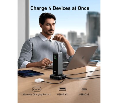 Зображення 5 Зарядний пристрій Anker Prime 100W, 2xUSB-C, 1xUSB-A, Pogo pin Black (A1902311)