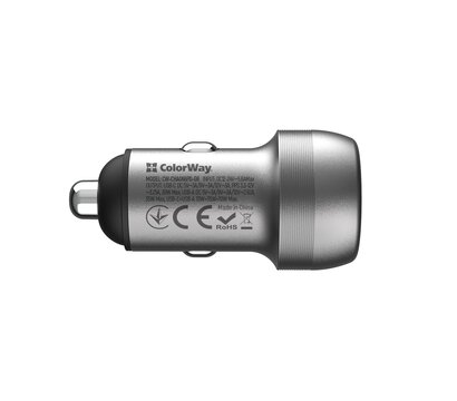 Изображение 5 Зарядное устройство ColorWay 2USB (Type-C PD35W + USB QC3.0 35W) 70W Gray (CW-CHA066PD-GR)
