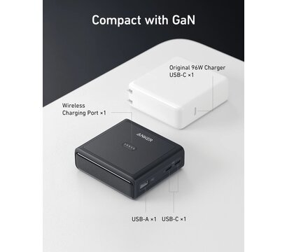 Зображення 6 Зарядний пристрій Anker Prime 100W, 2xUSB-C, 1xUSB-A, Pogo pin Black (A1902311)