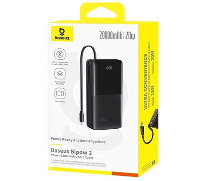 Зображення 3 Універсальна мобільна батарея Baseus Bipow 2 Digital Display 20000mAh 20W Black (P10077101113-01)