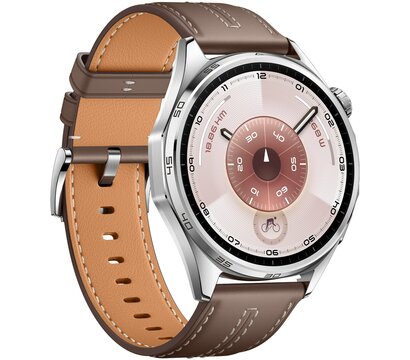Зображення 4 Розумний годинник Huawei Watch GT 6 46mm Steel with Brown Composite Leather Strap (55020FTW) з