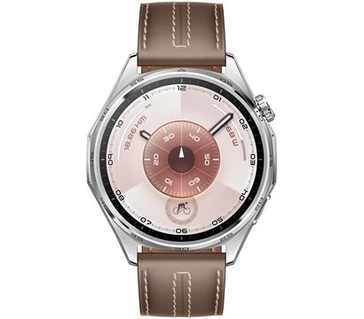 Зображення 5 Розумний годинник Huawei Watch GT 6 46mm Steel with Brown Composite Leather Strap (55020FTW) з
