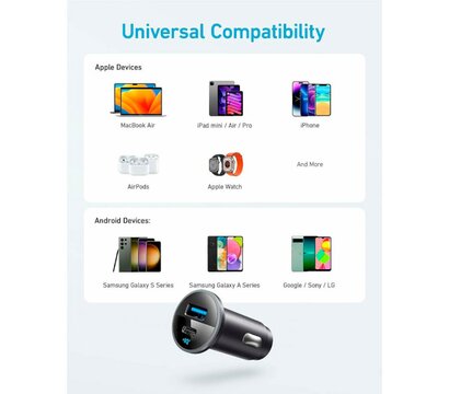 Зображення 5 Зарядний пристрій Anker PowerDrive 323 Black (A2735G11)