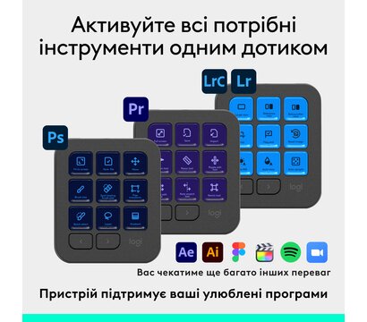 Зображення 4 Ігрова консоль Logitech MX Creative Console Pale Grey (920-012932)