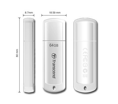Зображення 4 Накопичувач USB Transcend JetFlash 370 White 64GB USB2.0 — TS64GJF370