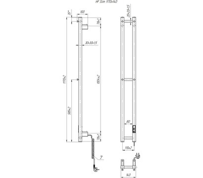 Изображение 4 Полотенцесушитель  Hygge Family Slim 1170x140 (3.164.045797.WM)