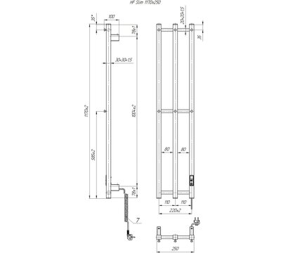 Зображення 4 Сушка для рушників Hygge Family Slim 1170х250 (3.164.045798.WM)  кв