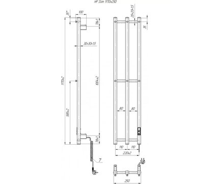 Зображення 4 Рушникосушка  Hygge Family Slim 1170х250 (3.164.045613.BM)
