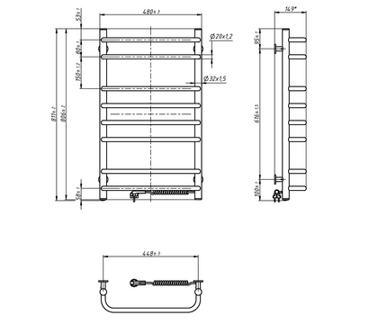 Зображення 5 Сушка для рушників Navin Симфония 480x800 (12-009030-4880)  кв