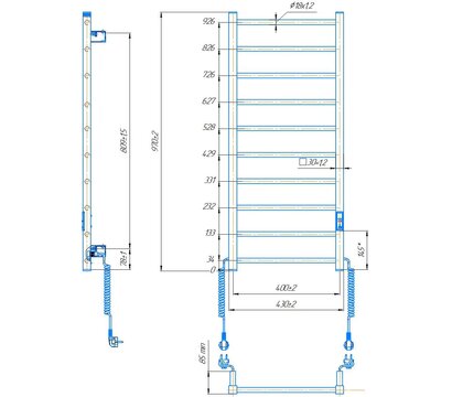 Зображення 5 Рушникосушка  Hygge Family HF Leeds 970x430 TR K (6.1.0803.06.BM)
