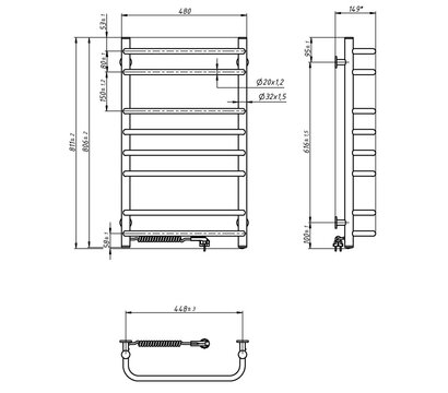 Зображення 5 Рушникосушка  Navin Симфония 480x800 (12-009130-4880)