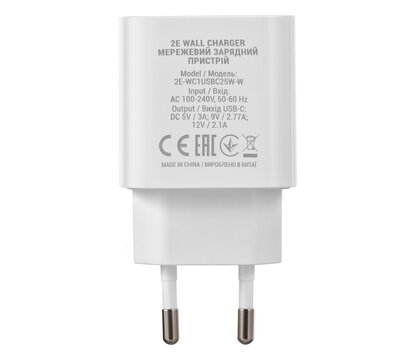 Зображення 4 Зарядний пристрій 2E 25Вт USB-C PD (2E-WC1USBC25W-W)