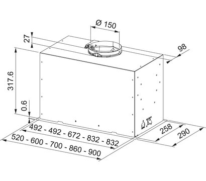 Изображение 6 Вытяжка Franke Box Flush Basic FBFE BK A70 (305.0728.431)