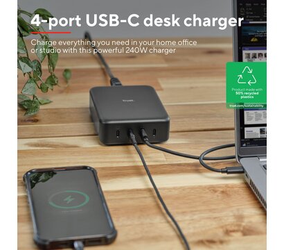 Зображення 2 Зарядний пристрій Trust Maxo 240W Desk Charger Black (25413)