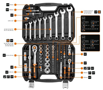 Зображення 2 Набір інструментів Neo Tools 82шт (10-059)