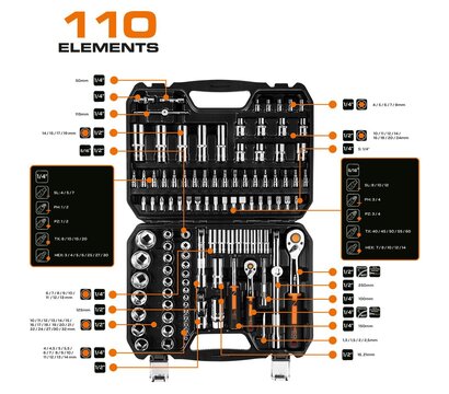 Изображение 3 Набор инструментов Neo Tools 110шт (10-066)