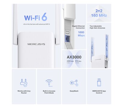 Зображення 3 Ретранслятор Wi-Fi Mercusys ME80X