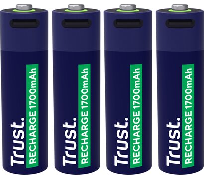 Изображение 2 Аккумулятор Trust AA 1700 mAh, Type-C, 4 шт, Blue (25631)