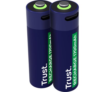 Изображение 3 Аккумулятор Trust AA 1700 mAh, Type-C, 2 шт, Blue (25584)