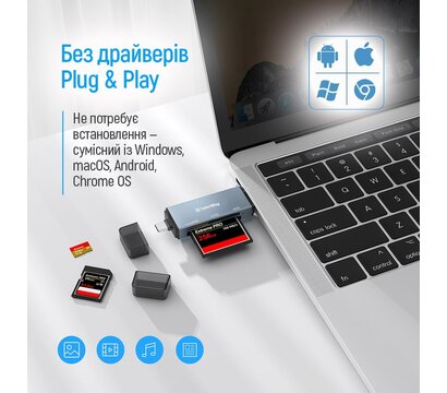 Зображення 4 Картрідер ColorWay 3-в-1 Gray (CW-CR-01)