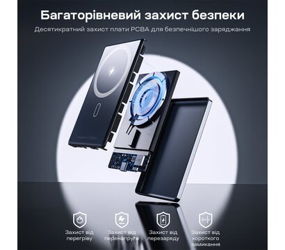 Изображение 12 Универсальная мобильная батарея Choetech B738 5000mAh QC3.0 PD3.0 Black (43-00161), Цвет: черный