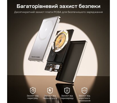 Изображение 12 Универсальная мобильная батарея Choetech B738 5000mAh QC3.0 PD3.0 White (43-00160), Цвет: белый