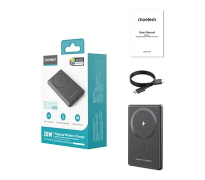 Изображение 5 Универсальная мобильная батарея Choetech B738 5000mAh QC3.0 PD3.0 Black (43-00161), Цвет: черный