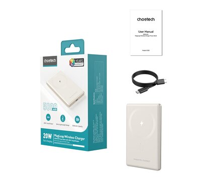 Изображение 5 Универсальная мобильная батарея Choetech B738 5000mAh QC3.0 PD3.0 White (43-00160), Цвет: белый