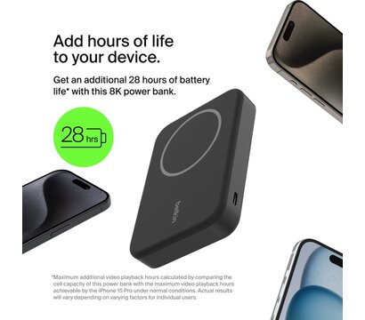 Зображення 2 Батарея універсальна Belkin 8000мАч Qi2 (BPD007BTBK)
