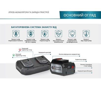 Изображение 2 Аккумулятор Konner&Sohnen KS 20V4-1 (KS20V4-1)
