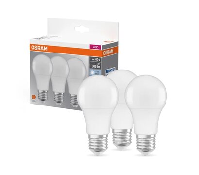 Изображение 2 Светодиодная лампа Osram LED Classic A 8.5W 4000K 800LM E27 3 шт (4058075127531) с цоколем E27