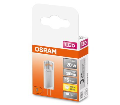 Изображение 2 Светодиодная LED лампа Osram LED PIN20 CL 1,8W/827 12V G4 (4058075431966)