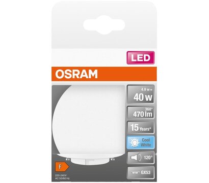 Зображення 2 Світлодіодна лампочка Osram LED Star GX53 4.9W 4000K 220V (4058075433465) з цоколем