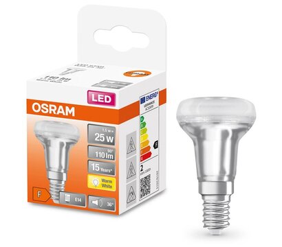 Зображення 2 Світлодіодна LED лампочка Osram LED Spot Reflector R39 1,5W E14 2700K 220-240V (4058075433243)
