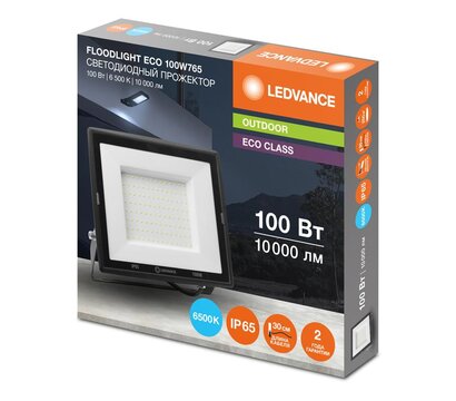 Зображення 2 Світлодіодний прожектор Ledvance FL ECO 100W/765 230V BK (4099854230592)