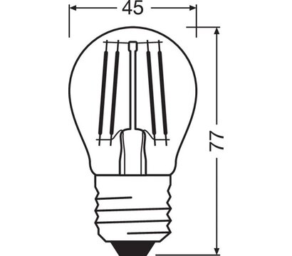 Зображення 3 Світлодіодна лампочка Osram LED Star P60 E27 5.5W 2700K 220V (4058075434882) з цоколем E27