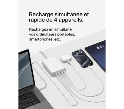 Зображення 2 Зарядний пристрій Belkin 200W GaN 4хUSB-С (WCH015VFWH)