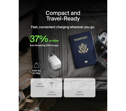 Зображення 2 Зарядний пристрій Belkin 20W USB-C PD (WCA009KQW)